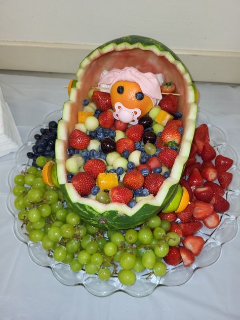 Shower Fruit Tray, Baby Shower Fruit Tray, Baby Shower Fruit, Baby Shower Snacks, Fruit Trays, Shower Trays, Snack Tray, Fruit Tray