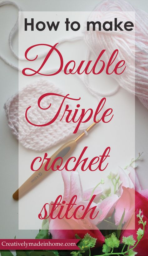 Double Triple Crochet Stitch | How to make Double Triple Crochet Stitch How To Make A Dtr Crochet Stitch, Dtr Crochet Stitch, Double Triple Crochet Stitch, Half Triple Crochet Stitch Tutorial, Half Triple Crochet Stitch, Double Triple Crochet, How To Triple Crochet, Crochet Directions, Crochet Help