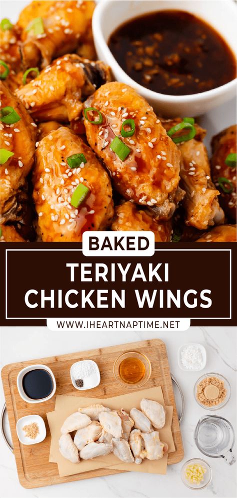 Chicken Wings Teriyaki Recipe, Oven Baked Teriyaki Chicken Wings, Honey Teriyaki Chicken Wings, Asian Chicken Wing Sauce, Marinade For Chicken Wings Oven Baked, Easy Wings Recipe Ovens, Teriyaki Chicken Wings In The Oven, Crispy Wings In Oven, Easy Chicken Wings In The Oven