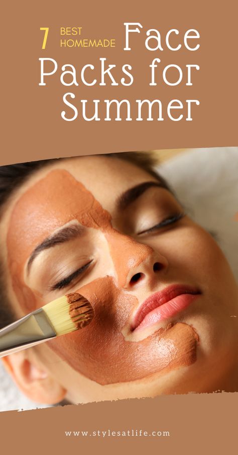 summer face packs Face Packs For Bright Skin, Diy Face Pack For Glowing Skin, Face Pack For Acne Homemade, Instant Glow Face Pack Homemade For Oily Skin, Home Made Face Pack Glowing Skin, Anti Tan Face Pack Homemade, Summer Face Care Routine, Summer Face Pack, Natural Face Skin Care Routine