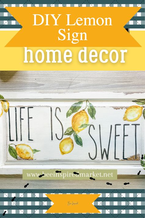 I have been loving everything lemons right now so I thought why not make a lemon sign to brighten my home decor up! As you know I have been doing a lot of DIY decor items the last few weeks and this is by far my favorite. However, I am loving the new DIY decor I just added to my bathroom Basket Makeover, Vintage Picnic Basket, Vintage Picnic, Bee Inspired, Lemon Decor, My Bathroom, Sweet Summertime, Sweet Smell, I Am Loving