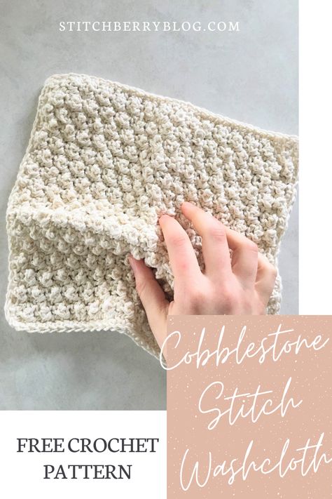 Cobblestone Stitch Washcloth - Free Crochet Pattern - Stitchberry Cobblestone Stitch Crochet, Knitting Towels, Crochet Washcloths, Dishcloth Patterns Free, Crochet Washcloth Pattern, Crocheting Projects, Washcloth Pattern, Disneyland Outfits, Crochet Dishcloth