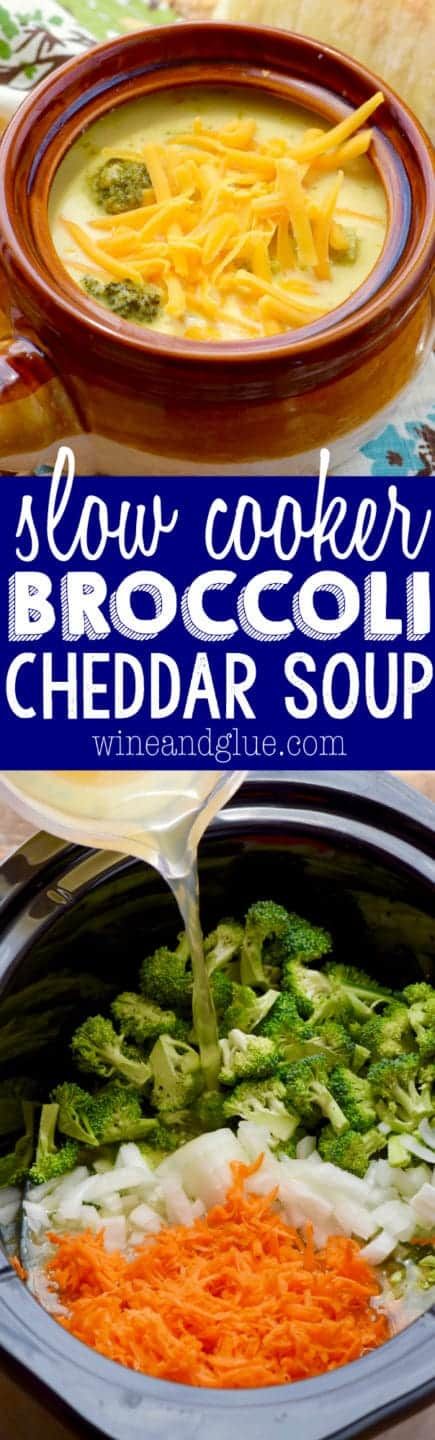 This Slow Cooker Broccoli Cheddar Soup is simple and so delicious! Made in the crock pot with fresh ingredients, make it once and it will become part of your dinner rotation! Crockpot Broccoli Cheddar Soup, Thanksgiving Lunch, Slow Cooker Broccoli, Recipes Slow Cooker, Dinner Rotation, Shredded Carrots, Broccoli Soup, Broccoli Cheddar Soup, Crockpot Dishes