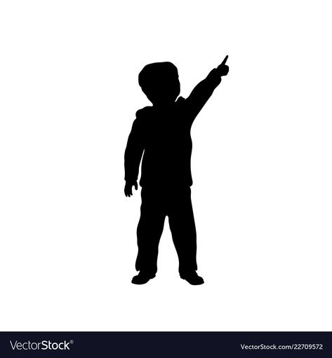 Siluet Boy Art, Pointing To The Sky, Children Silhouettes, Walking Silhouette, Child Silhouette, Hey Sister, Sky Vector, Boy Silhouette, Kids Silhouette