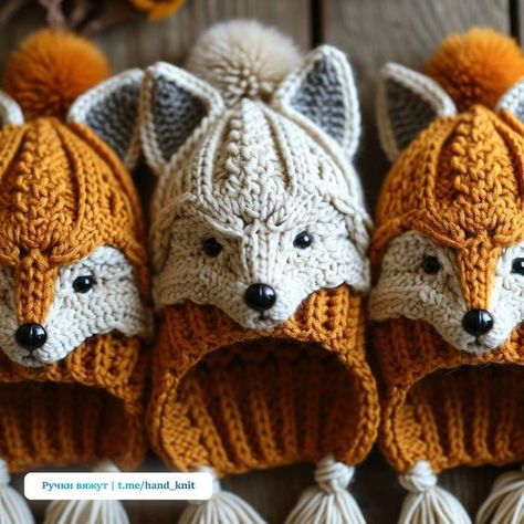 Fox Hat Pattern, Fox Crochet, Quick Crochet Projects, Haken Baby, Animal Hats, Design Textile, Blanket Patterns, Quick Crochet, Knitting For Kids