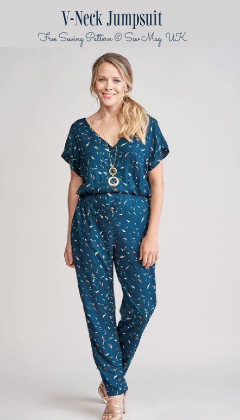 Diy Romper Women Pattern, Jumpsuit Pattern Sewing Free, Diy Jumpsuit Pattern, Jumpsuit Pattern Free, Diy Jumpsuit, Jumpsuit Diy, Fabric Art Diy, Pants Pattern Free, Unique Sewing Patterns