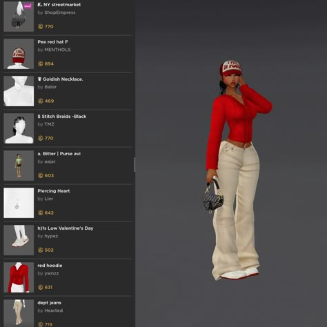 beige+red $6000 Imvu Aesthetic Outfits, Imvu Outfits Ideas Baddie, Fit Imvu, Imvu Y2k, Imvu Hair, Imvu Avi, Imvu Fits, Roblox Sets, Cargo Outfit