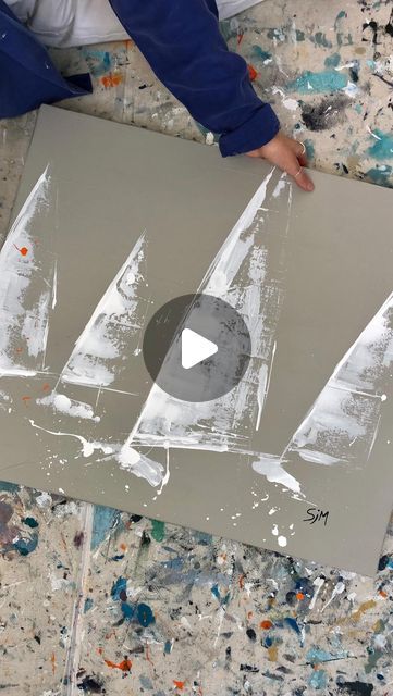 Sail Boats Painting, Boat Painting Abstract, Boat Painting Acrylic, Neutral Vibes, Sailing Art, Acrylic Art Projects, Sailboat Painting, Sailing Boats, Feeling Inspired