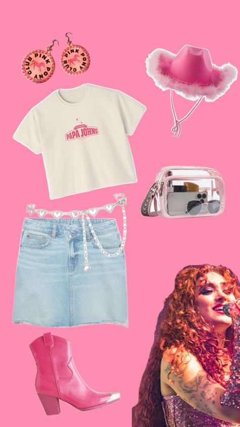 #chappellroan #concertoutfit #wlw #midwestprincess #pinkponyclub #femininominon Club Outfit Inspiration, Concert Outfit Pink, Pink Pony Club, Gov Ball, Austin City Limits, Pony Club, Club Outfit, Outfit Pink, Chappell Roan