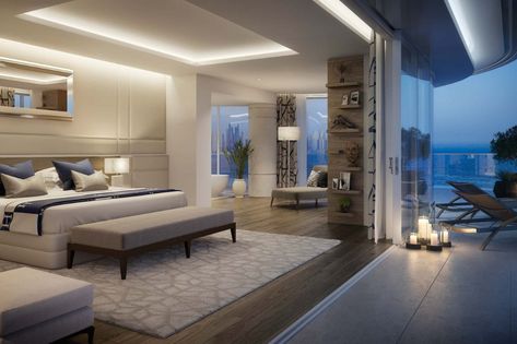 Dubai Penthouse, Penthouse Bedroom, Waterfront Apartments, Luxury Penthouse, Palm Jumeirah, Luxury Bedroom Master, Patio Interior, Interior Design Art, Apartments For Sale