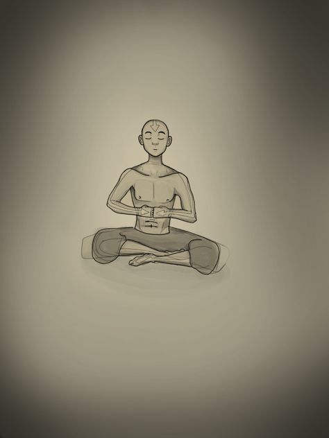 Aang Meditating Tattoo, Aang Meditating, Meditating Tattoo, Aang Avatar, Aang, Lisa Simpson, Charlie Brown, Avatar, Meditation