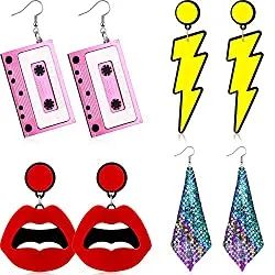 80s Accessories, 80s Jewelry, 1980s Jewelry, 80s Theme Party, 80s Neon, 80s Earrings, 80s Costume, Retro Earrings, Fiesta Baby Shower