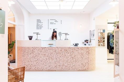 Terrazzo Counter, Terrazzo Bar, Terrazzo Table Top, Terrazzo Table, Pink Terrazzo, Cafe Counter, Retail Counter, Small Restaurant, City Office