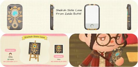 #AnimalCrossing #ACNH #NintendoSwitch #ACNHdesign #ACNHdesigns Sheikah Slate Nookphone Case (from Zelda BotW) Animal Crossing Legend Of Zelda Design, Acnh Legend Of Zelda Design Codes, Acnh Critical Role, Acnh Botw Designs, Acnh Zelda Design Codes, Acnh Legend Of Zelda Design, Zelda Acnh Island, Zelda Acnh Code, Legend Of Zelda Animal Crossing Designs