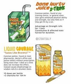 Fantasy Potion Recipe, Futuristic Dnd Items, Potion Ideas Dnd, Modern Dnd Items, D&d Potion, Dnd Potions Homebrew, D&d Npc, Fantasy Items Art, Dnd Potions