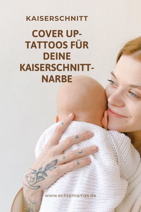 Eine Narbe erzählt immer eine Geschichte. Manche Geschichten sind traurige Erinnerungen, manche besonders schöne. Eine Kaiserschnitt-Narbe erzählt die Geschichte eines neuen Lebens. Viele Mamas lieben ihre Kaiserschnitt-Narbe und sind sehr stolz auf sie. Einige andere finden, dass sie die Narbe nicht brauchen, um sich an den besonderen Moment der Geburt zu erinnern. Eine tolle Möglichkeit, die Narbe zu verstecken, ist mit einem Tattoo! Mama Tattoos, Mutterschaft Tattoos, Mama Tattoo, Cover Up Tattoos, Tattoos, Pins, Quick Saves, Manche