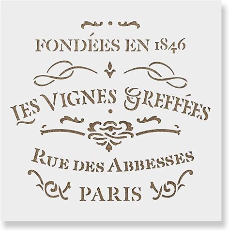 Vintage Stencils, Crown Stencil, French Stencil, French Signs, Laser Cut Stencils, Wall Stencils, French Wine, Stencil Template, Unique Image