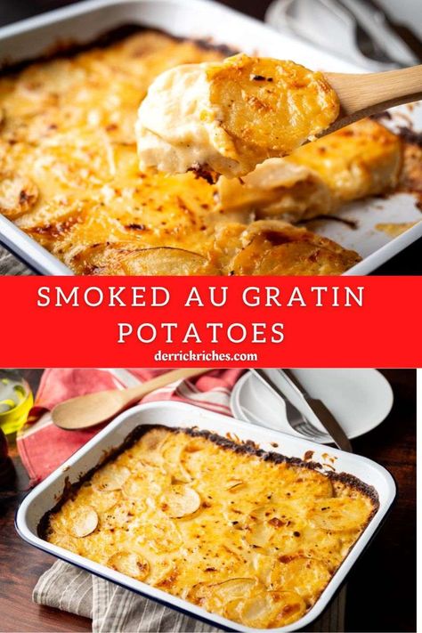 Smoker Au Gratin Potatoes, Smoked Potatoes In Smoker Recipes For, Smoker Cheesy Potatoes, Smoked Cheesy Potatoes In Smoker, Potatoes In The Smoker, Pellet Grill Potatoes, Smoker Potatoes, Smoker Recipes Pellet, Au Gratin Potatoes Recipe