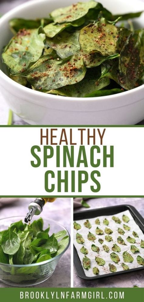 Spinach Chips, Chips Homemade, French Diet, Fruit Chips, Sunday Cooking, Baked Spinach, Kale Chip Recipes, Simple Snacks, Healthy Chips