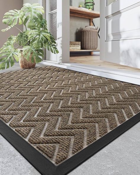 Amazon.com : DEXI Door Mat Heavy Duty Outdoor Indoor Doormat, Stain and Fade Resistant, Non Slip Front Door Mats, Patio Entryway Floor Mat, 48"x24", Chevron Brown : Patio, Lawn & Garden Front Porch Door Mat, Front Door Rugs Indoor, Outdoor Rubber Mats, Door Mats Outdoor, Entryway Floor, Front Door Mat Indoor, Front Door Rugs, Door Mat Entryway, Clean Patio