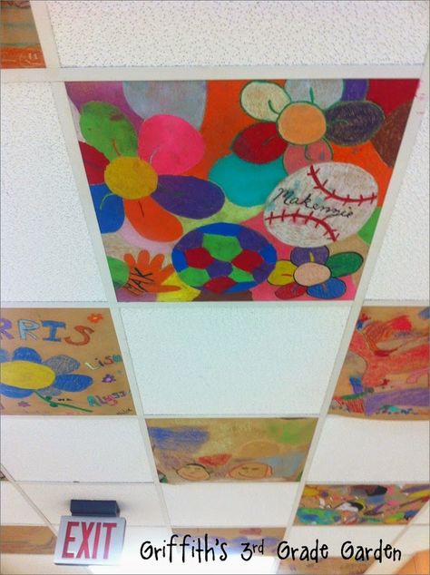 Ceiling Tile Art, Family Art Night, Ceiling Tiles Art, Parent Involvement, Art Night, Ceiling Tile, Middle School Art, Family Art, Painted Ceiling