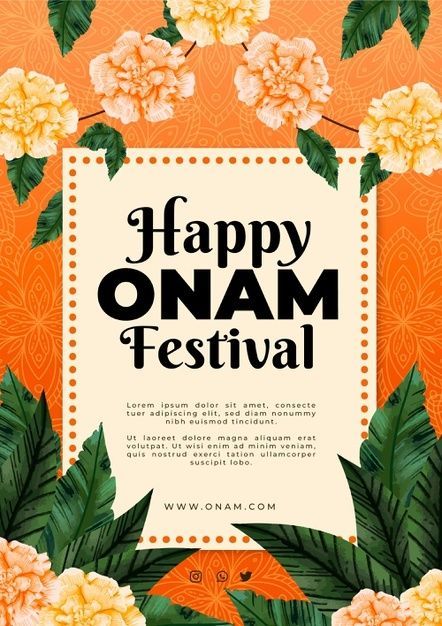 Onam Poster, Onam Sadya, Hand Template, Diwali Vector, Onam Festival, Dancer Painting, Happy Onam, Christmas Illustrations, Flyer Poster