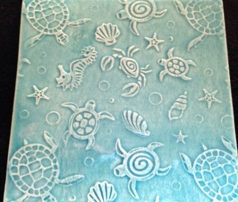 Handmade Ceramics Ideas, Nautical Tiles, Nautical Mosaic, Back Splashes, Baby Sea Turtles, Shower Inserts, Ceramic Mosaic Tile, Custom Mosaic, Ceramics Ideas