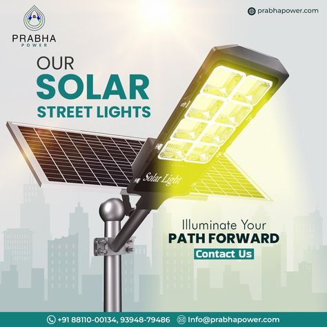 At Prabha Power, we harness the boundless energy of the sun to light the way forward. 💡 Our innovative solar streetlights are more than just illumination; they are beacons guiding communities towards a brighter, more sustainable future. ✅ Engineered with advanced technology and an unwavering commitment to environmental stewardship, our solar street lights seamlessly blend functionality and eco-consciousness. Each installation is our dedication to empowering greener cities, safer neighbour... Solar Energy Design, Sustainable Technology, Light The Way, Safe Neighborhood, Solar Street Light, Movie Posters Design, Light Emitting Diode, Street Lights, Sustainable Future