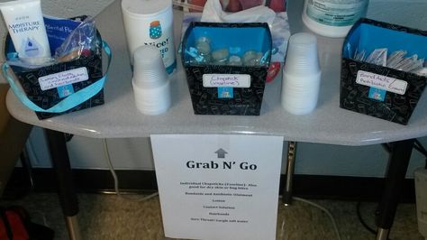 Grab N Go: Middle School Nursing Middle School Nurse Office, Nurse Clinic, Nurse Ideas, School Nurse Office, Nurses Office, Grab N Go, School Nursing, School Health, Nurse Office