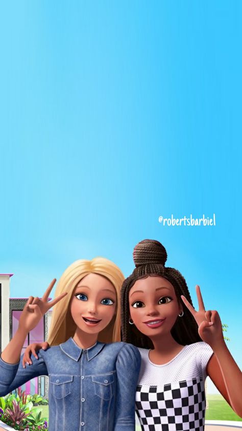 DO NOT REPOST! MADE BY ME, For my bff @starlightcrowns Barbie And Her Best Friend, Barbie Spy Squad, Bff Wallpaper, Barbie Cartoon, Barbie Images, My Bff, Barbie Party, Iphone Wallpaper Girly, Barbie Dream House