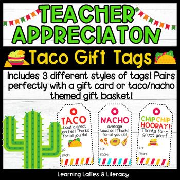 Taco Bout A Great Teacher, Dinner Gift Basket, Chip Chip Hooray, Nacho Average Teacher, Student Gift Tags, Taco Gifts, Dinner Gifts, Taco Dinner, Teacher Gift Card