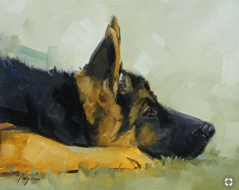 German Shepherd Painting, Dogs Painting, Oil Painting Videos, German Shepherd Art, Oil Painting Inspiration, Canine Art, Oil Painting Texture, Dog Painting, Oil Painting Portrait