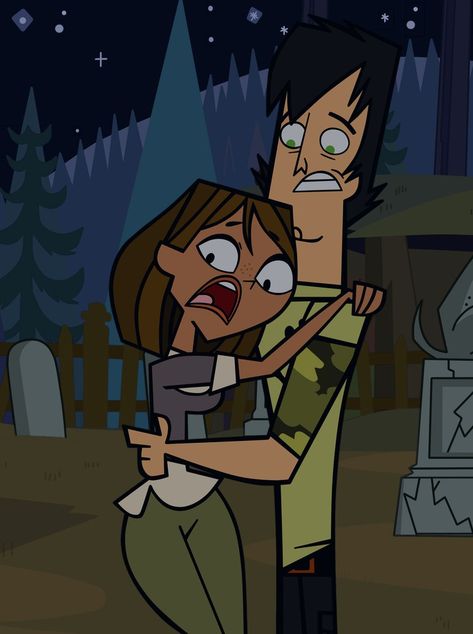 Trent and Courtney- Scary Night by MustacheSkulls Ocean's Eight, Total Drama Action, Scary Comics, Scary Night, Drama Tv Series, Random Picture, Drama Total, Total Drama Island, Total Drama