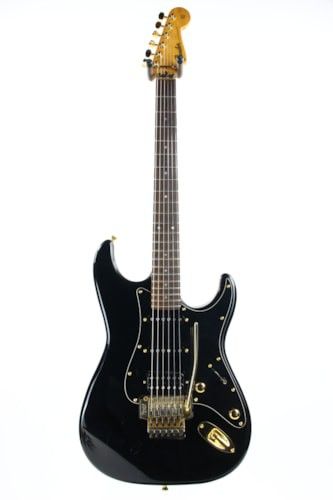 1989 Fender Japan Stratocaster STR-70 Super Strat MIJ Black w/ Gold Hardware -- Floyd Rose EX Trem, HSS, AMAZING PLAYER! ultra Strat Guitar, Fender Japan, Electric Guitar Design, Stratocaster Guitar, Floyd Rose, Fender American, Guitar Design, Fender Stratocaster, Fender Guitars