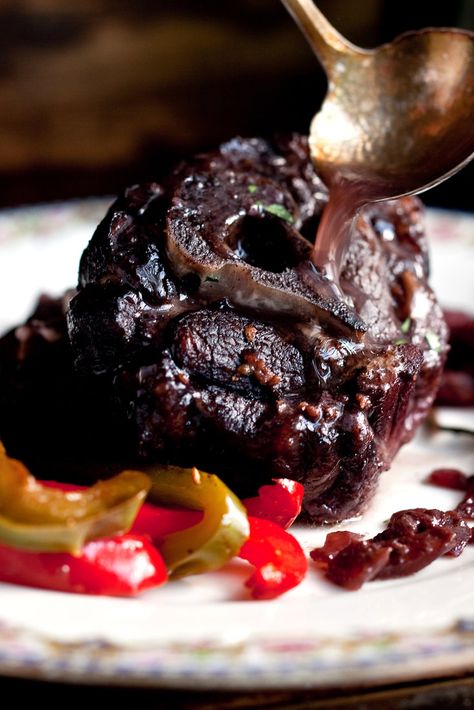 This recipe is by Florence Fabricant and takes 3 hours. Tell us what you think of it at The New York Times - Dining - Food. Lamb Neck Recipes, Turkey Neck Recipe, Chocolate Cupcakes Filled, How To Cook Lamb, Braised Lamb, Bell Pepper Recipes, Lamb Dishes, Red Wine Sauce, Nyt Cooking