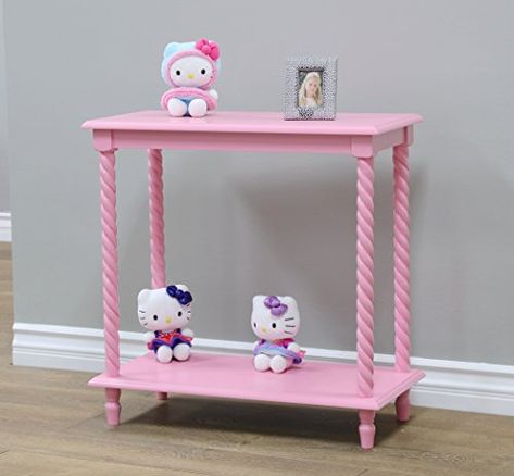 Frenchi Home Furnishing 2 Tier Shelves, Pink … Pink Side Table, Kids Coat Rack, Free Standing Shelves, Decorative Shelf, Colorful Storage, Stand Ideas, Decorating Shelves, Indie Room, Chair Side Table