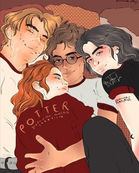 Pandora And Xenophilius Fanart, Pandora And Xenophilius, Marauders Fanart, Marauders Fan Art, Harry Potter Ships, All The Young Dudes, Lily Evans, Marauders Era, Harry Potter Fan Art