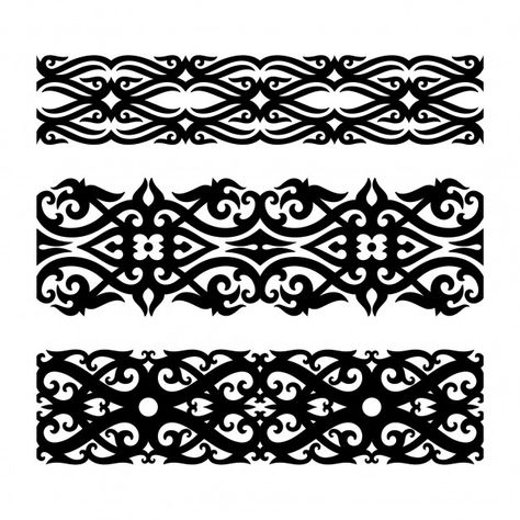 Kalimantan dayak ornament set Premium Ve... | Premium Vector #Freepik #vector #ornament #indonesia #tribal #motif Borneo Tattoo, Ancient Tattoo, Stencil Decor, Motif Batik, Batik Art, Kuching, Vector Background Pattern, Ornament Frame, Carving Designs