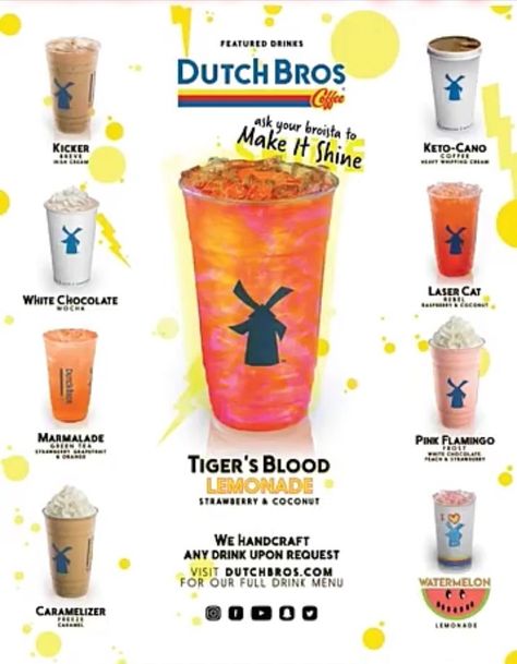 Dutch Bros Straw Code Meaning, Summer Dutch Bros Drinks, Redbull Drink Recipes, Dutch Bros Drinks Recipes, Redbull Drinks, Drink Combos, Dutch Drinks, Dutch Bros Menu, Dutch Bros Secret Menu