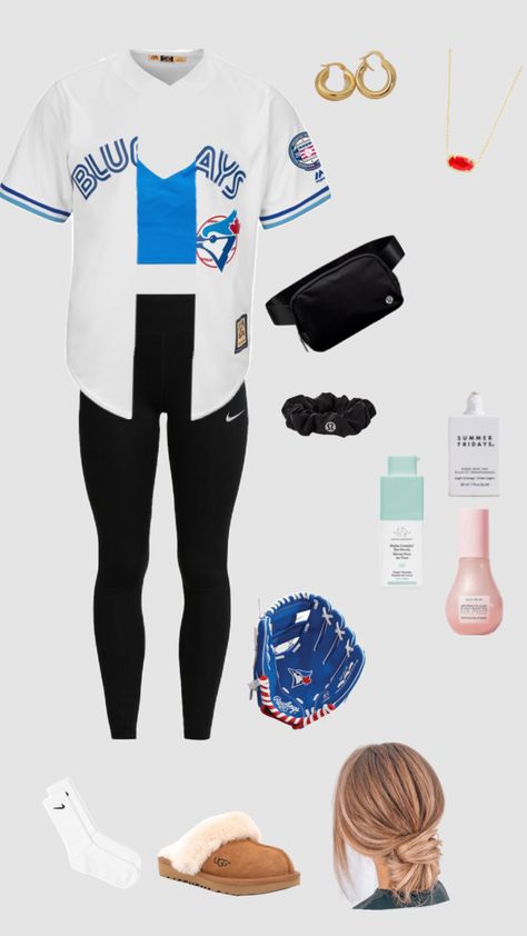 #thesnowscomingdown #preppy #outfitinspo #beauty #wallpaper #bluejays #torontobluejays #baseballgameoutfit #uggslippers Blue Jays Outfit, Blue Jays Game, Baseball Outfit, Beauty Wallpaper, Ugg Slippers, Baseball Games, Indie Outfits, Toronto Blue Jays, Gaming Clothes