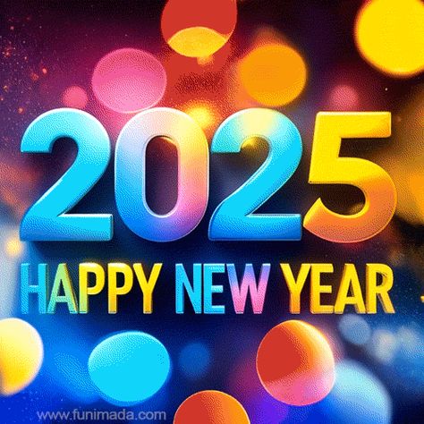 Happy New Year 2025 Gif Images, 2025 Gif, New Year Animated Gif, Colorful Numbers, Happy New Year Animation, Happy New Year Gif, New Year Gif, Merry Christmas Pictures, Animated Background