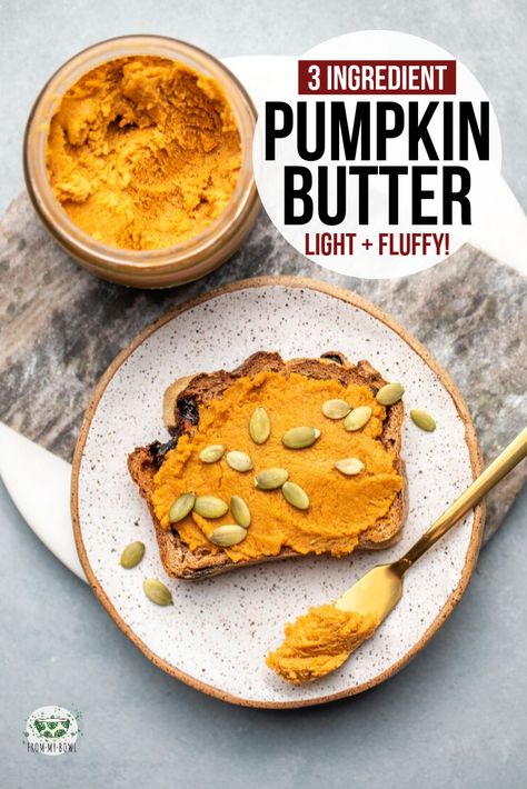 Vegan Pumpkin Butter, Pumpkin Spread Recipe, 3 Ingredient Pumpkin Bread, Pumpkin Toast, Healthy Spreads, 3 Ingredient Pumpkin, Pumpkin Spread, Vegan Pumpkin Bread, Pumpkin Spice Granola