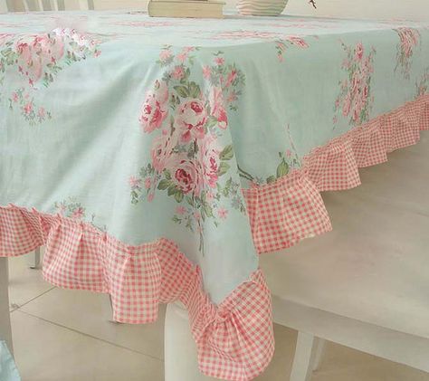 Shabby Style Cottage Country Chic Victoria Rose Ruffled Tablecloth Shabby Chic Tablecloth, Shabby Chic Dining Room, Shabby Chic Dining, Shabby Chic Table, Shabby Chic Curtains, Shabby Chic Living, Romantic Shabby Chic, Shabby Chic Living Room, Decor Shabby Chic