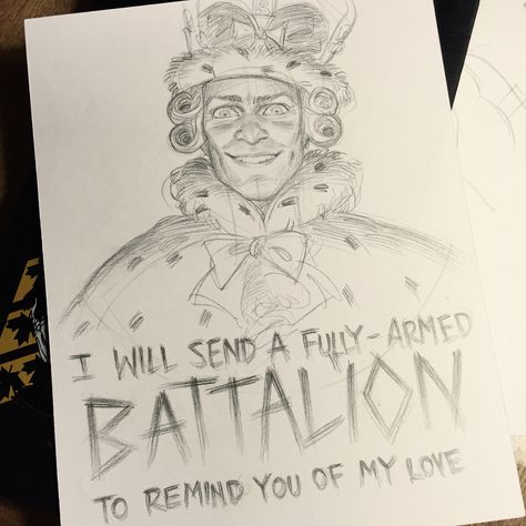 #Ham4Pamphet: You'll Be Back on Behance Hamilton Sketches, Claire Hummel, Hamilton Drawings, Hamilton Memes, King George Iii, Hamilton Musical, George Iii, Portrait Sketches, Freelance Artist