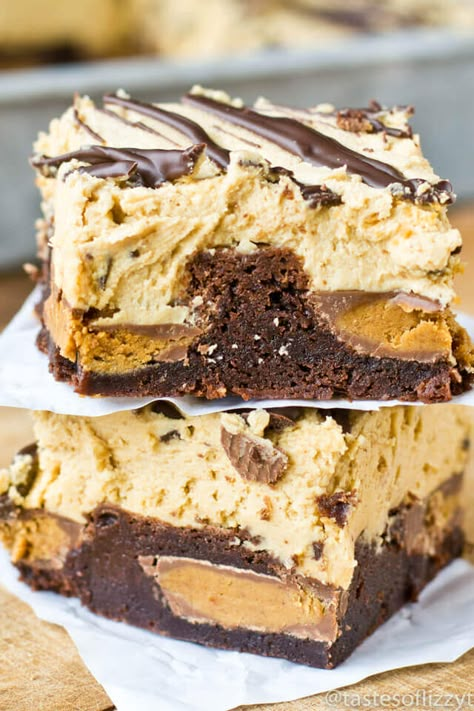 Stuffed Brownies, Reese's Peanut Butter Cups, Butter Brownies, Chewy Brownies, Brownie Desserts, Peanut Butter Frosting, Peanut Butter Desserts, Chocolate Heaven, Butter Frosting