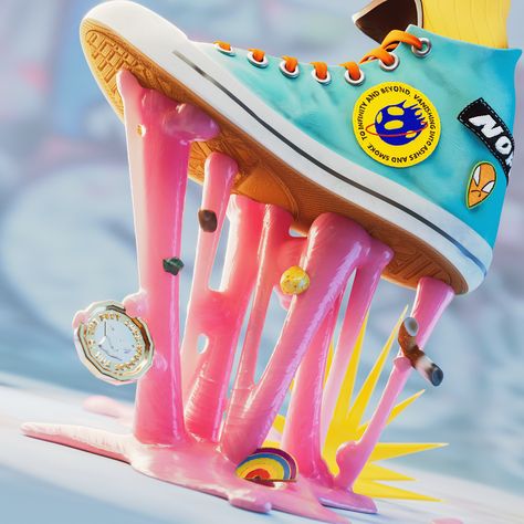 Sneaker Gum on Behance Gum On Shoe, Gum Design, Abstract Expressionist Art, Creative Fashion Photography, Gui Design, Pastel Designs, 3d Texture, Adobe After Effects, Logo Illustration