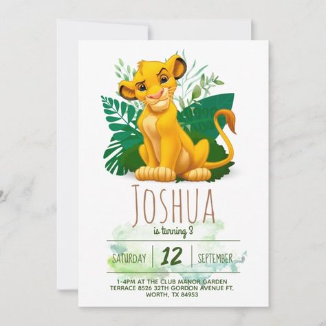 Simba Invitations, Zazzle Invitations Birthday, Lion King Invitation Template, Lion King Birthday Party Invitations, The Lion King Birthday, Lion Birthday Invitations, Lion King Invitation, Lion King Theme, Comunity Manager