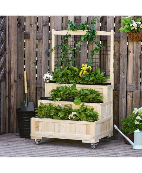 Trendy garden designs gardening design garden landscaping garden decor ideas 2024 Little Garden Ideas Small Spaces, Vertical Planter Box, Raised Garden Bed With Trellis, Garden Bed With Trellis, Tiny Homestead, Above Ground Garden, Planter Box With Trellis, Wooden Raised Garden Bed, Outdoors Ideas