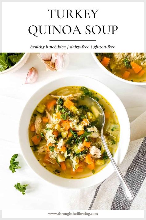 Turkey Quinoa Soup, Turkey Soup Crockpot, Quinoa Soup Recipes, Turkey Quinoa, Ground Turkey Soup, Gluten Free Turkey, Quinoa Kale, Healthy Ground Turkey, Turkey Soup Recipe