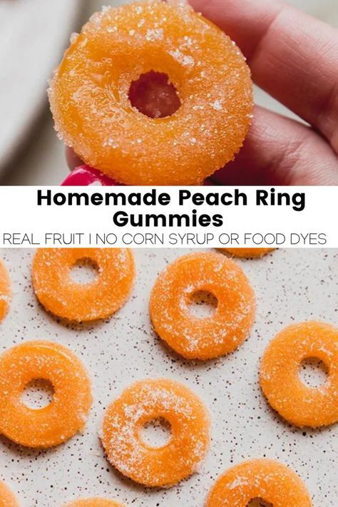 Peach Ring, Homemade Fruit Snacks, I Lost 100 Pounds, Gummies Recipe, Lost 100 Pounds, Candy Recipes Homemade, Homemade Candy, Real Fruit, Homemade Snacks